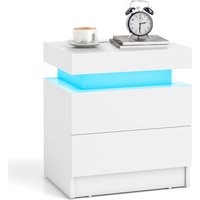 Nightstand End Sofa Side Table - White