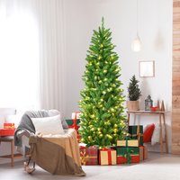 6FT Pre-lit Artificial Pencil Christmas Tree - Green