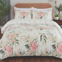 Ava Microfibre Duvet Cover with Fitted Sheet - White