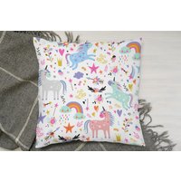 Unicorns Cushion - Pink / 45