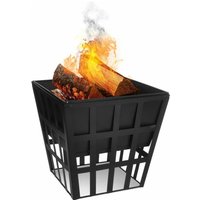 Fire Pit Log Patio Garden Heater - Black