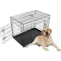 FoxHunter, Pet Cage Folding Lockable Dog Black - Black / 36 Inch (2 Door) FoxHunter, Pet Cage Folding Lockable Dog Black - Black / 36 Inch (2 Door)