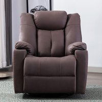 Afton Fabric Recliner Rocking Swivel Lounge Chair - Brown