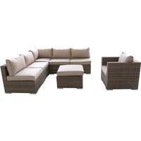7 Piece Rattan Garden Sofa Set - Nature