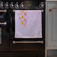 Raining Daisy Cloud Kitchen Towel - Pink