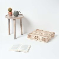 Homescapes Morocco Striped Cotton Floor Cushion - Beige