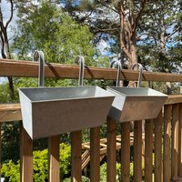 Set of 2 Balcony Hanging Planters - Grey