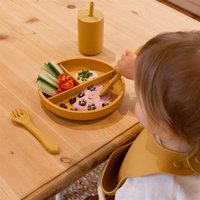 Baby Silicone Weaning Fork - Ochre