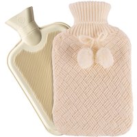 Hot Water Bottle With Knitted Cover Cream - Cream