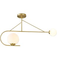 Nik Semi Flush Ceiling Light - Satin Brass