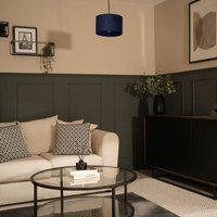 Reni Velvet Drum Light Shade - Blue