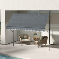 Outsunny 2 x 1.2m Manual Retractable Awning, Free Standing - Dark Grey / 350cm
