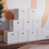 Vida Designs Durham White Cube Foldable Storage Basket (H)300mm (W)300mm - White / 9