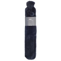 Long KH Faux Fur Hot Water Bottle - Navy