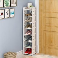 Open Shoes Rack With Plum Blossom Pattern - White / 111cm