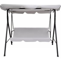 3 Seater Swing Chair with Adjustable Canopy Steel Frame Swing Bench - Grey