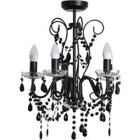 Viscount 5 Way Black Jewel Chandelier Ceiling Pendant Light with LED Bulbs - Black