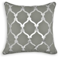 Modern Ethnic Pattern Foil Print Cushion - Grey