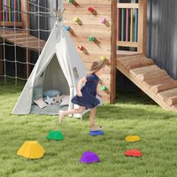 AIYAPLAY Kids Stepping Stones Non-Slip Stackable River Stones - Yellow
