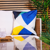 icon Outdoor Abstract Print Waterproof Cushion - Yellow