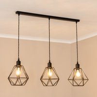 Diablo 3 Drop Bar Ceiling Pendant Light with LED Bulbs - Matte Black