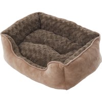 Kidkid Dog Bed Plush Rectangle Sofa with Removable Cushion - Khaki / 63cm
