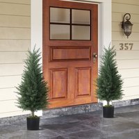 HOMCOM Set of 2 Decorative Artificial Plant - Green / 58880
