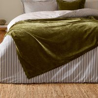 Heavy Chenille Velvet Throw - Olive / 200cm
