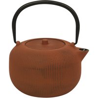 Iron Teapot with Infuser and Fold Down Handle - Brown