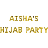 Personalised Hijab Party Foil Balloons - Gold