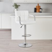 Starz White Leather Effect Bar Chair - White