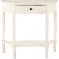 Heritage One Drawer Antique White Console Table - White