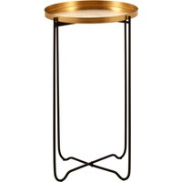 Templar Gold Finish Round Top Side Table - Gold