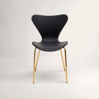 Laila Dining Chair With Black Seat - Black
