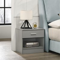 Rio Costa Bedside Cabinet 1 Drawer - Light Grey