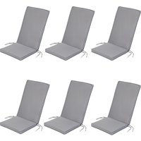Outdoor Garden Dining Chair Cushion High Back Seat Pad with Secure Ties - Grey / 6