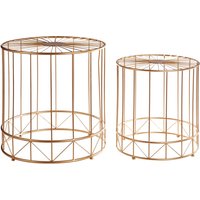 Set Of 2 Lexi Round Side Tables - Gold