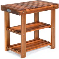 3-Tier Shoe Organizer Shoe Rack Bench - Brown / 50cm