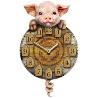 Piggin Tickin Pig Pendulum Clock - H32cm