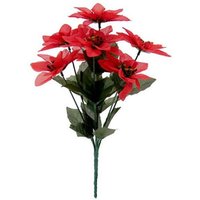 Artificial Red Poinsettia Bush - Red