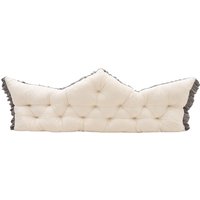 Crown-Shaped Tufted Headboard Pillow - Pearl White / 180cm