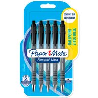 Pack of 5 Paper Mate Flexgrip Ultra Pens - Black