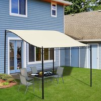 Outsunny, 3 x 3 Meters Metal Wall Gazebo Awning - Cream White Outsunny, 3 x 3 Meters Metal Wall Gazebo Awning - Cream White