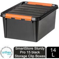 Orthex SmartStore Sturdy Pro Storage Clip Boxes, 14L, 32L or 50L - Black / 14l