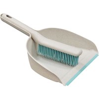Pro Clean Anti-Bacteria Dustpan and Brush with Rubber Bristles - Grey