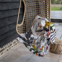 Monochrome Leaves Blanket - Black