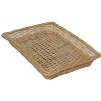 Rectangular Flat Split Willow Wicker Tray - Brown