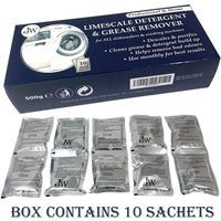 10 Use Washing Machine Limescale Descaler and Detergent Remover Sachets - Blue