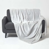Homescapes Mora Faux Fur Velvet Throw - Grey / 160cm