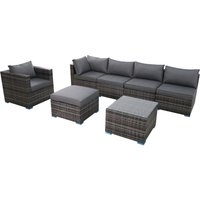 7 Piece Rattan Sofa Garden Furniture Set - Grey